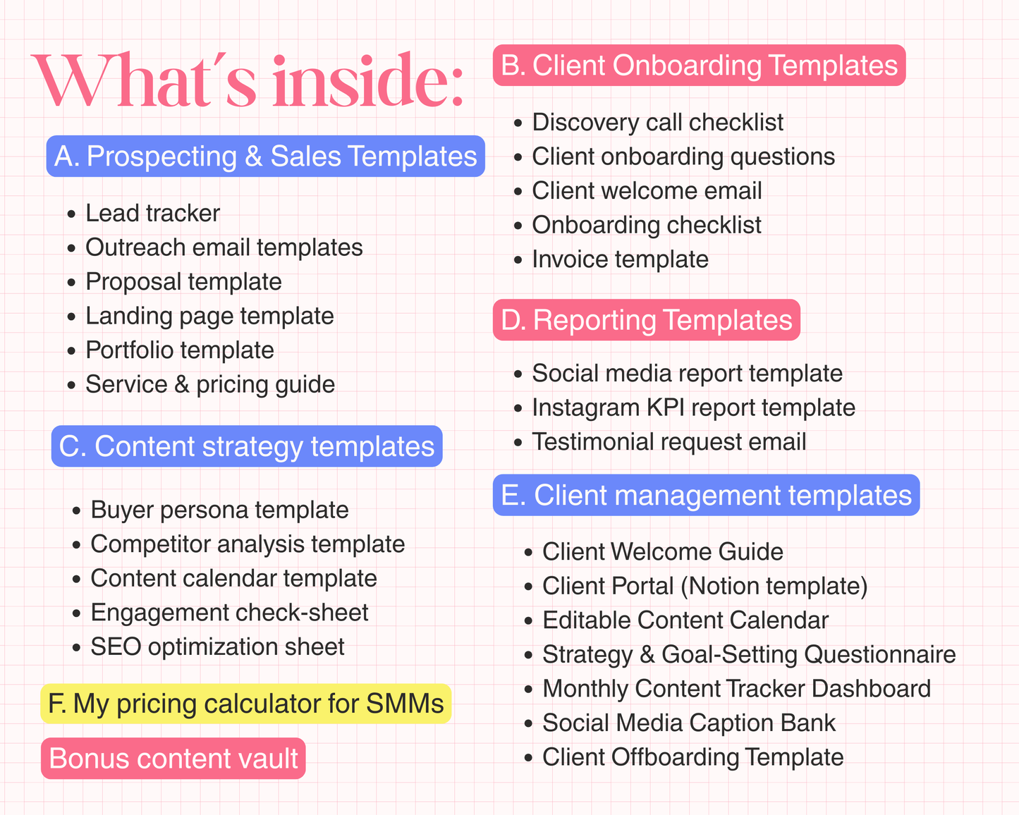 The SMM Toolbox Bundle: (30 Done-For-You Templates for Social Media Managers)