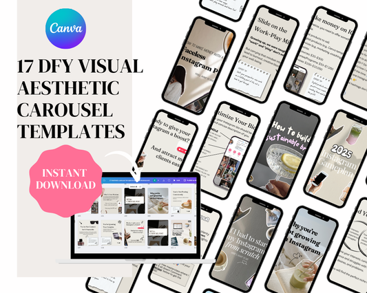 17 DFY Visual Aesthetic Carousel Templates