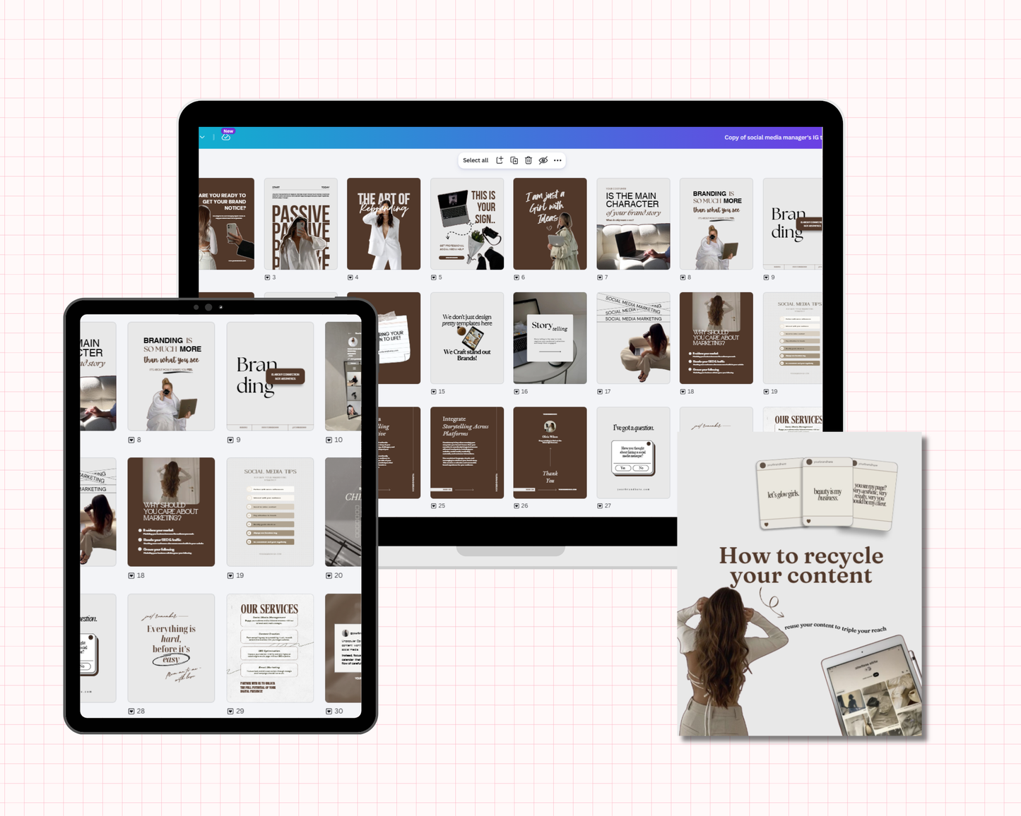 Instagram Carousel template bundle (Made in Canva)